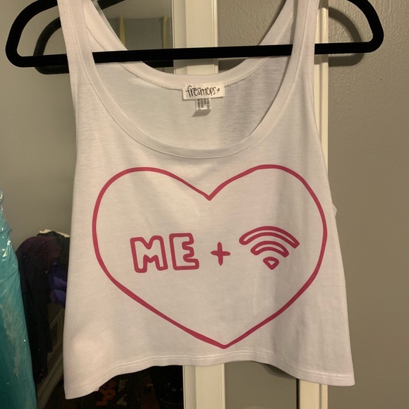 White Me+WiFi= Love Crop Top - Picture 1 of 4